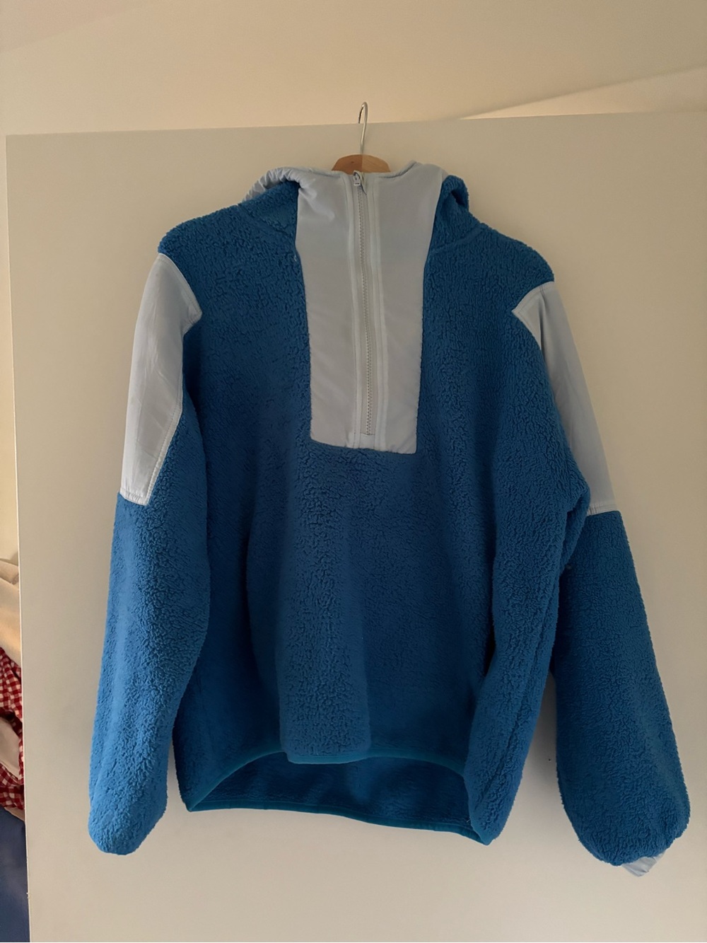 Kids Blue Fleece Hooded Pullover Jacket